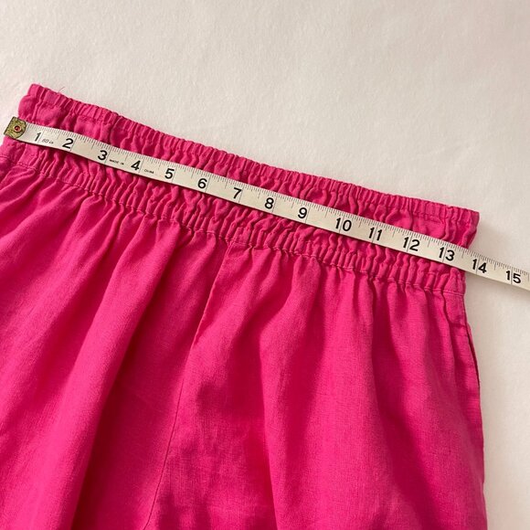 *By Anthropologie Pant The Somerset Linen Pull-On Fuchsia Size XS - Picture 9 of 12